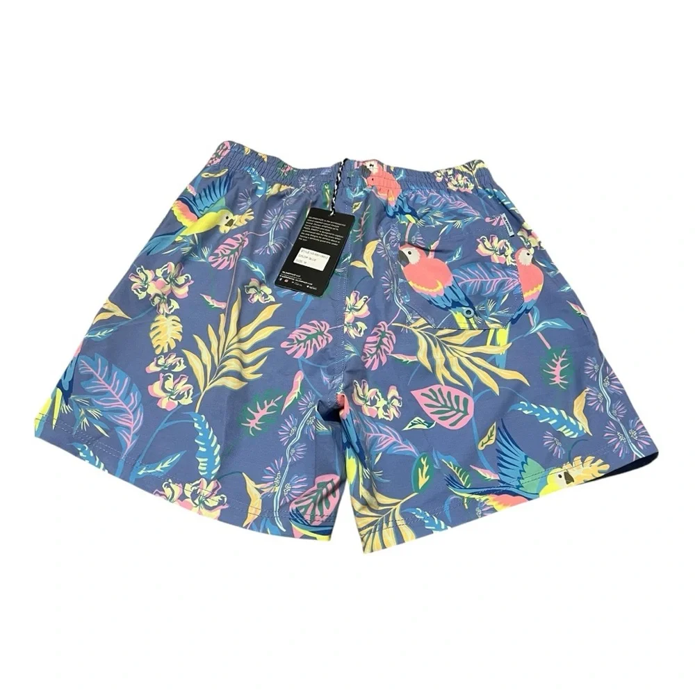 Island Haze Men’s NET Swim Shorts with Tropical Print - Lined